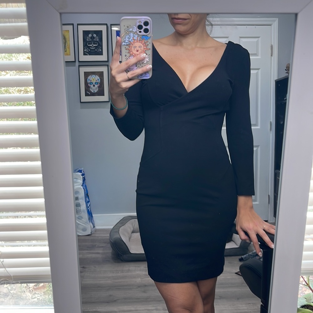 French Connection fitted mini dress, long sleeve